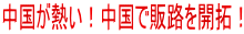 中国が熱い！中国で販路を開拓！